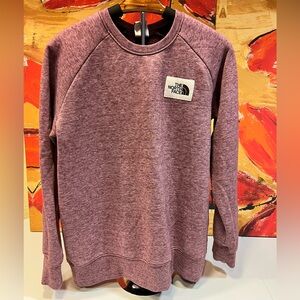 The North Face Women's Heathered Burgundy Crewneck Sweatshirt, Size L